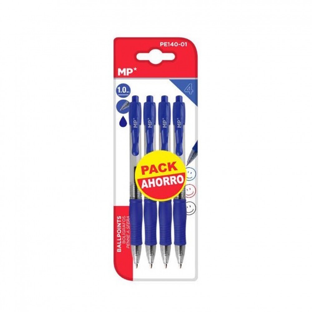 Pack 12 bolígrafos azules ballpoint 1.00 mm - 10 + 2 gratis