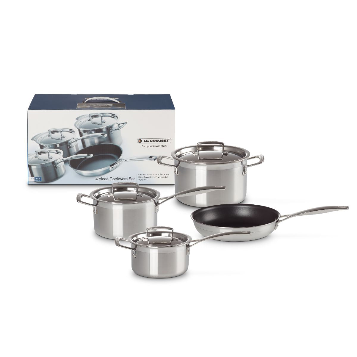 Set de Ollas y Sartenes Le Creuset – Batería de Cocina 3-PLY de Alta Calidad con Tecnología Multicapa, Reparto Uniforme del Calor y Garantía de Por Vida
