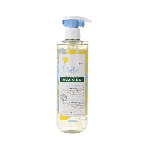 Klorane Gel Suave Para Bebe Cuerpo Y Cabello 500ml