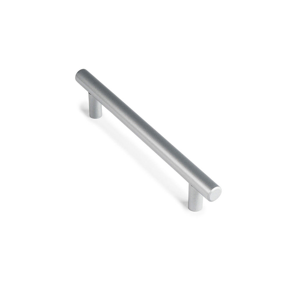 Blister con 4 tiradores de mueble tipo asa fabricado en acero inoxidable acabado aluminio mod.891h entrepuntos 128mm rei