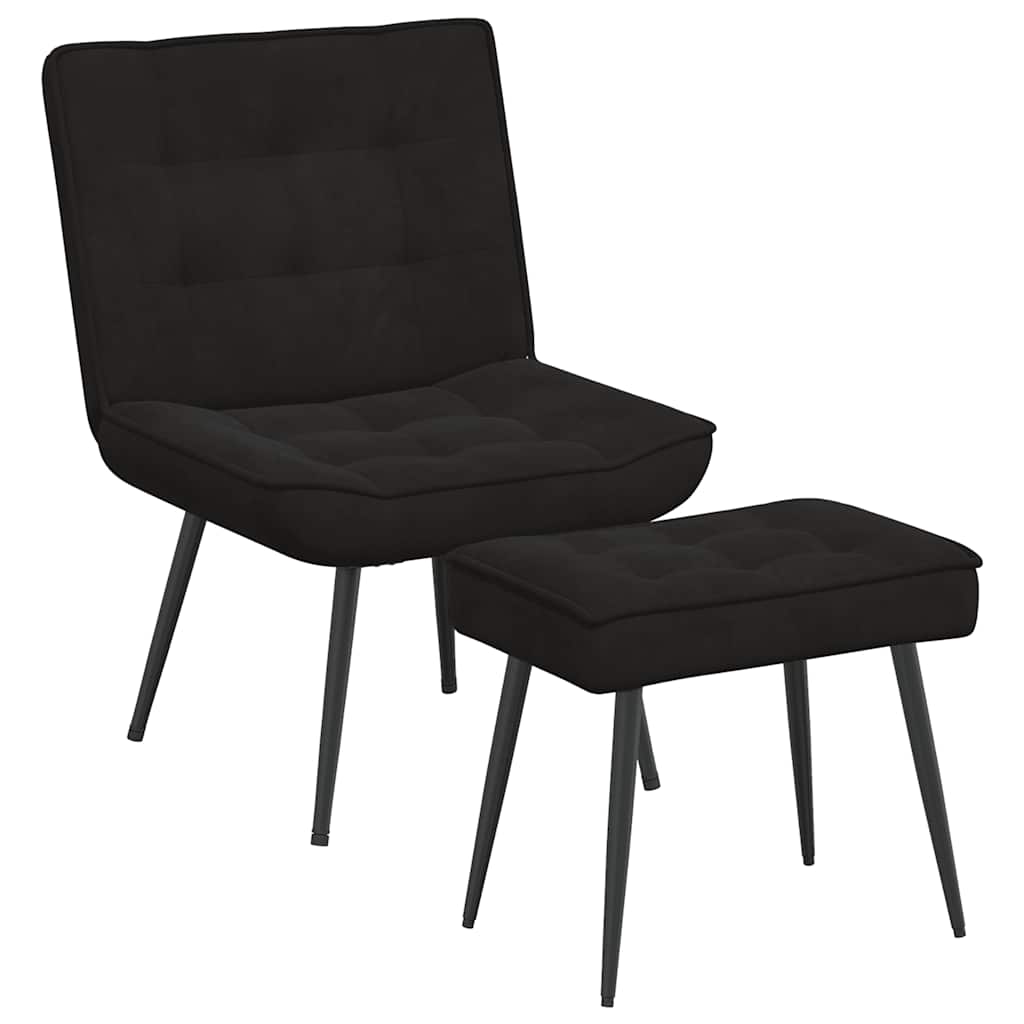 vidaXL Sillón de relax con reposapiés terciopelo Multicolor