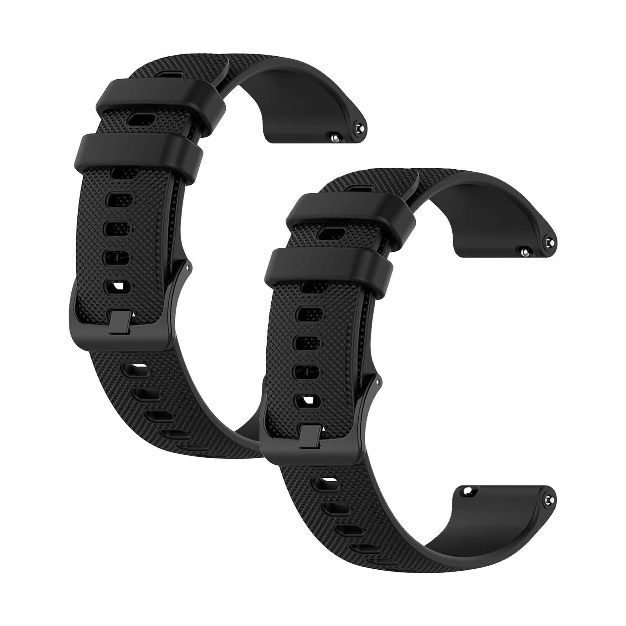 Ociodual 2 Piezas Correa Reloj 20mm, Correa Smartwatch, Liberación Rápida, Correas Reloj Inteligente, Recambios para Relojes Inteligentes Hombres y Relojes Inteligentes Mujer, Negro
