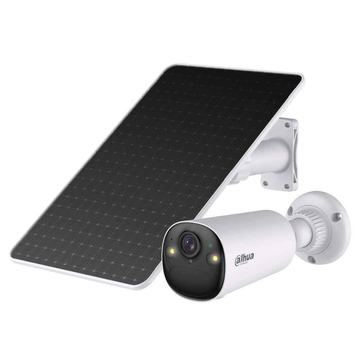 Dahua Apollo Bullet C1 4MP Kit Inteligente de Doble Banda inalámbrica con AOV, Wi-Fi 6, Incluye Panel Solar (Blanco)