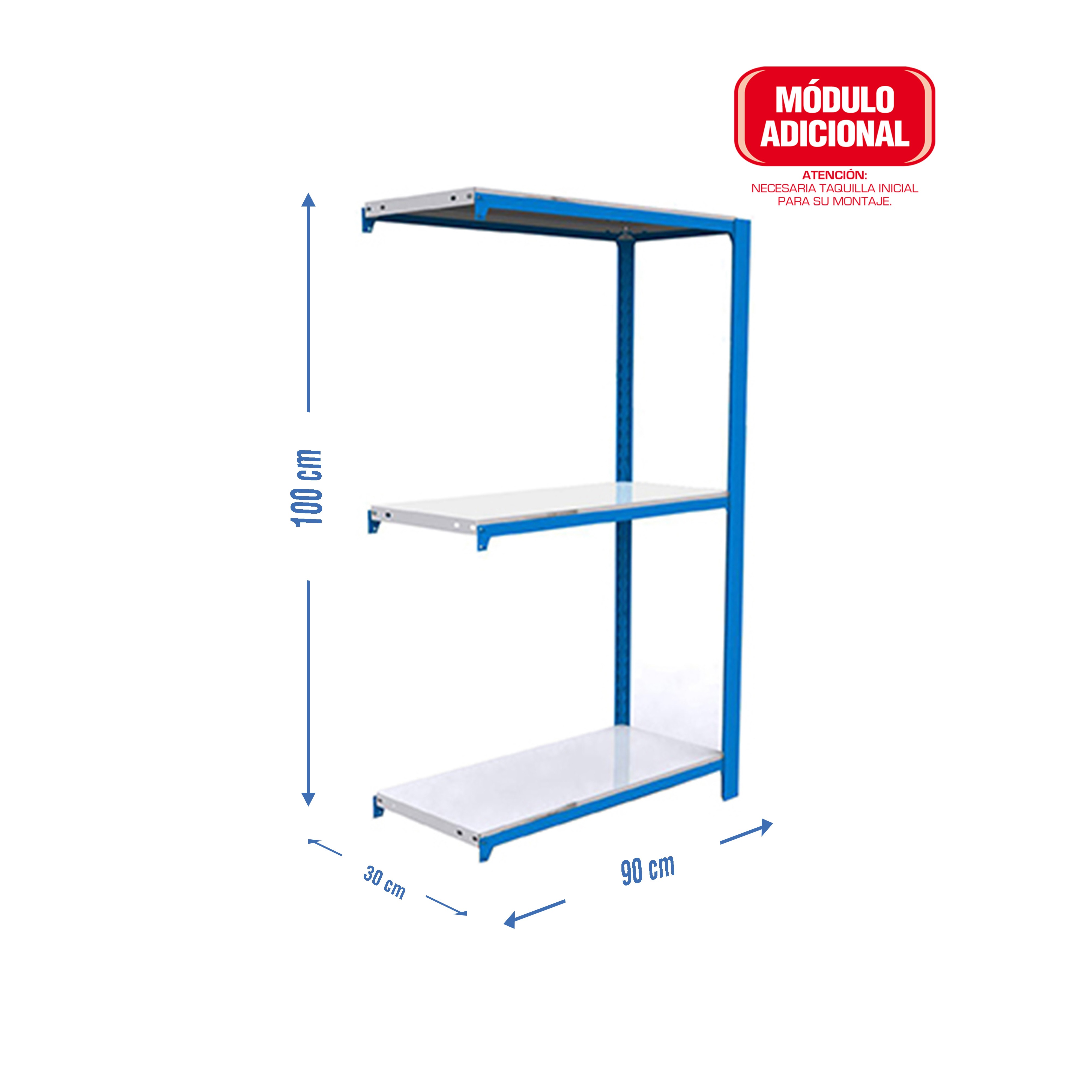 Estantería SIMONRACK Officlick 3/300 metal a.m. Azul/blanco