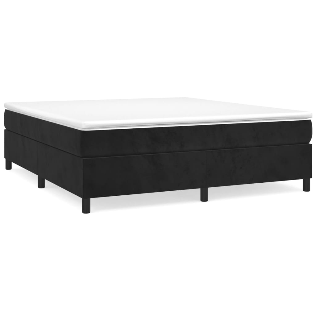 vidaXL Estructura de cama con somier terciopelo negro 160x200 cm