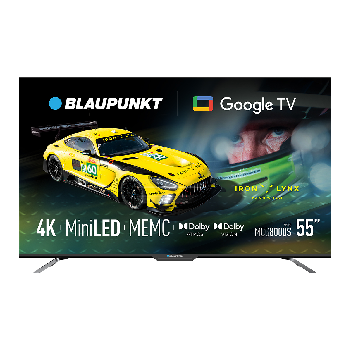 BLAUPUNKT Smart TV 55" Mini LED 4K Ultra HD, Google TV con Dolby Atmos, WiFi 2T2R, Bluetooth 5.1, HDMI 2.1, HDR, Negro, 55MCG8000S