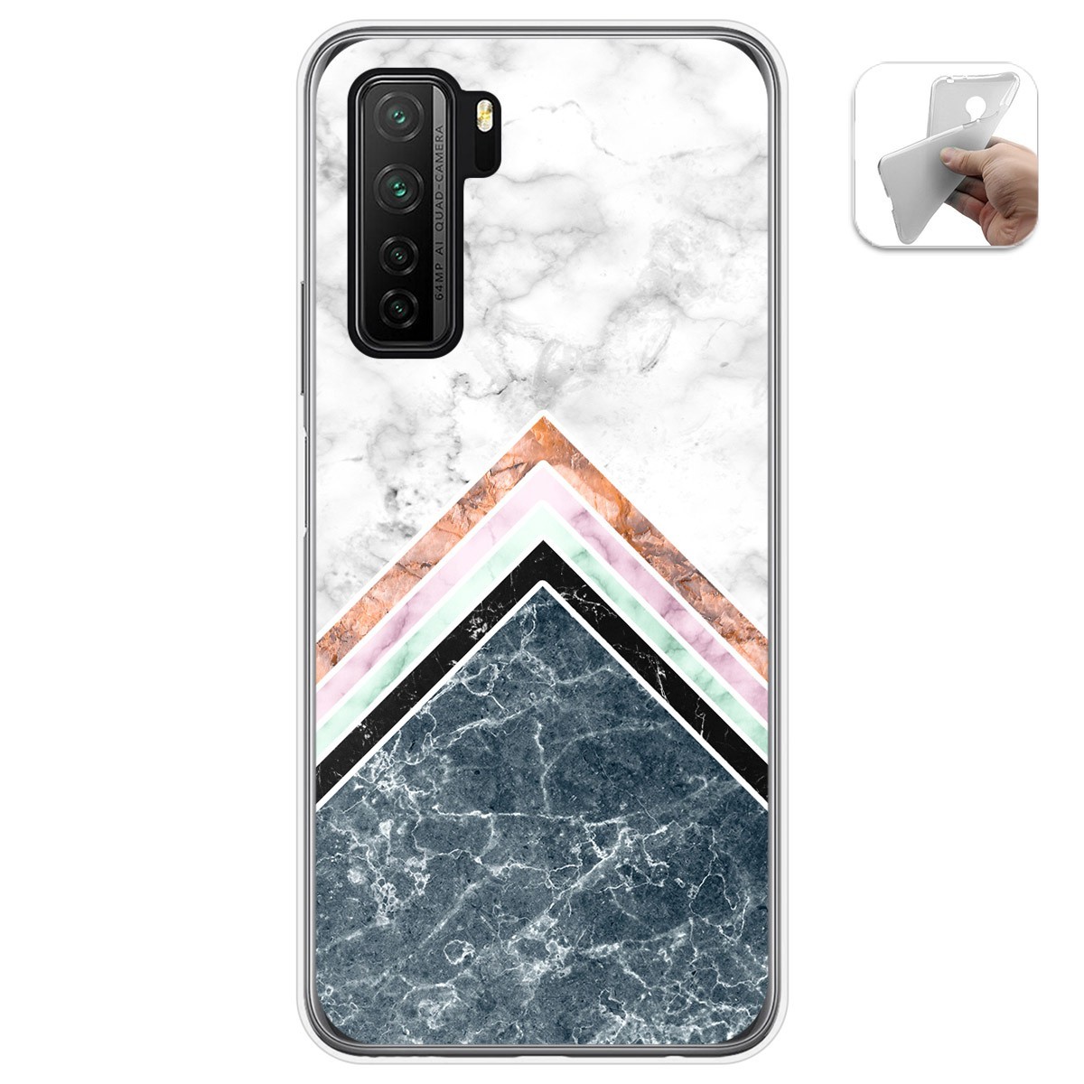 Tumundosmartphone Funda Gel Tpu para Huawei P40 Lite 5G diseño Mármol 05 Dibujos