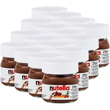 Nutella Mini 25gr Tarro Cristal. 16 / 32 / 64 unidades. Ideal para Regalos, Comuniones, Bautizos. Hoteles.