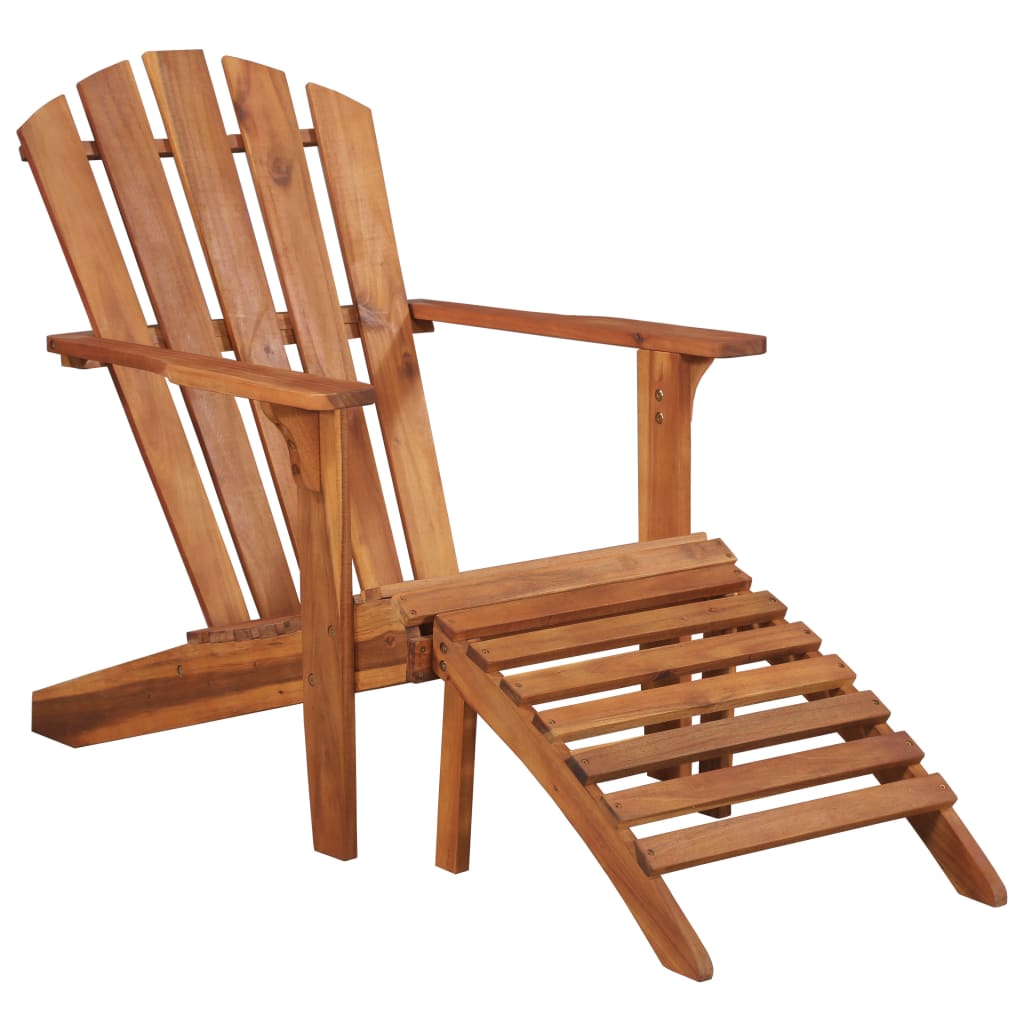 Vidaxl Silla de Jardín Adirondack Reposapiés Madera Acacia Maciza