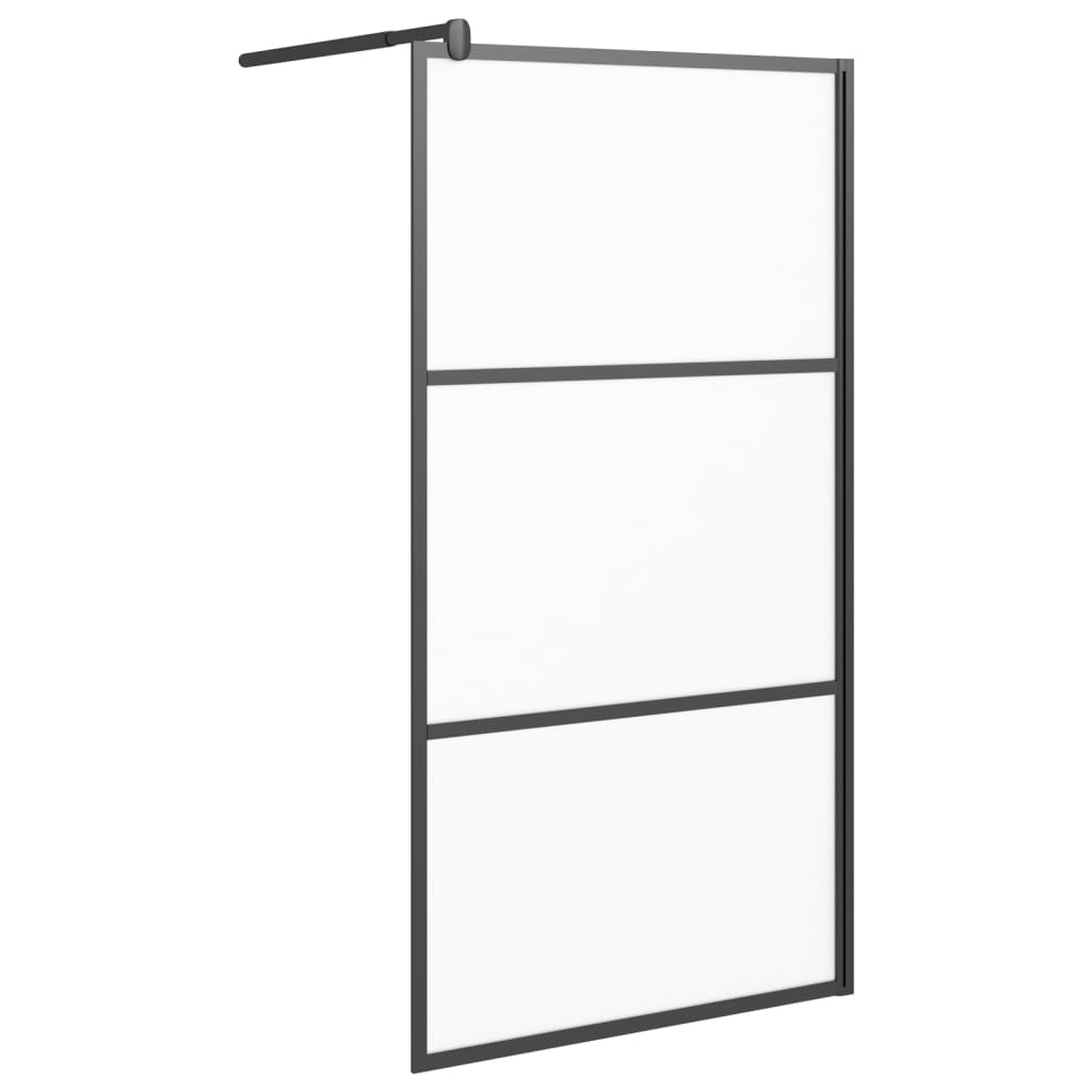 vidaXL Mampara de Ducha Accesible Vidrio ESG Esmerilado 100x195 cm Partición Color Plateado,  Negro, y mas