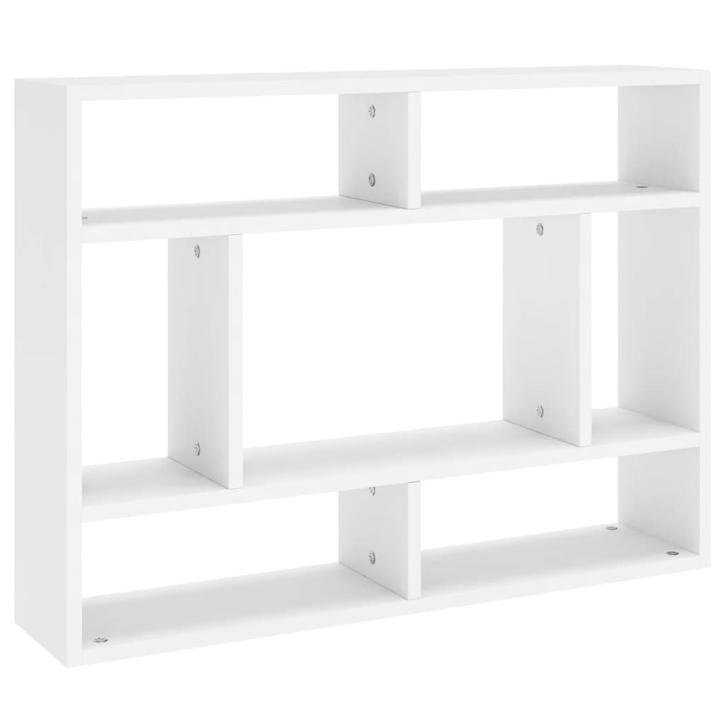 Vidaxl Estantería de Pared Madera Contrachapada 75x16x55 Cm Blanco