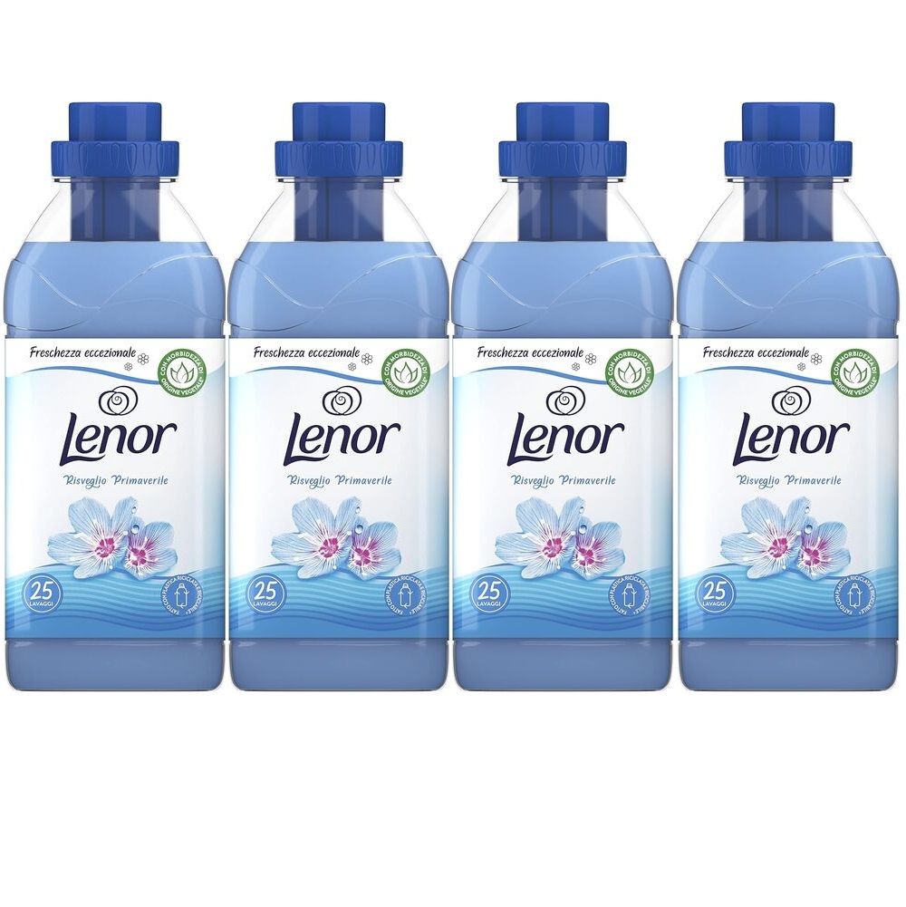 LENOR Suavizante Concentrado, Pack Ahorro 4X25 Lavados, TOTAL 100 Dosis, Suavizante Para Lavadora, Frescor Duradero y Ropa Fresca