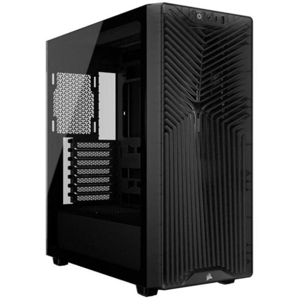 Corsair - Caja para discos duros PC CC-9011334-WW compatible con SSD y disco duro externo, diseño elegante con cristal templado y soporte anticaída para GPU