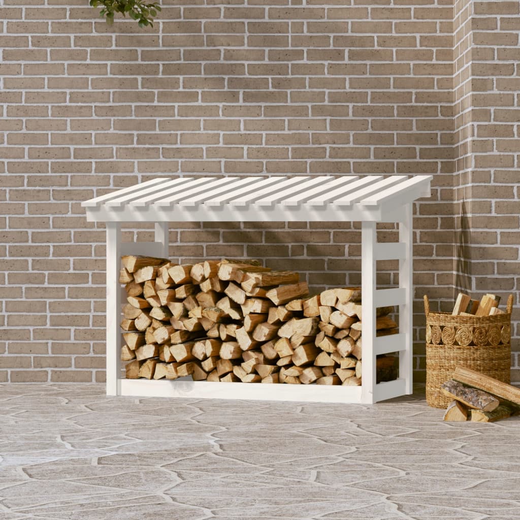 vidaXL Leñero de Chimenea Estante Almacenamiento Soporte Color Natural,  Blanco,  Gris y mas