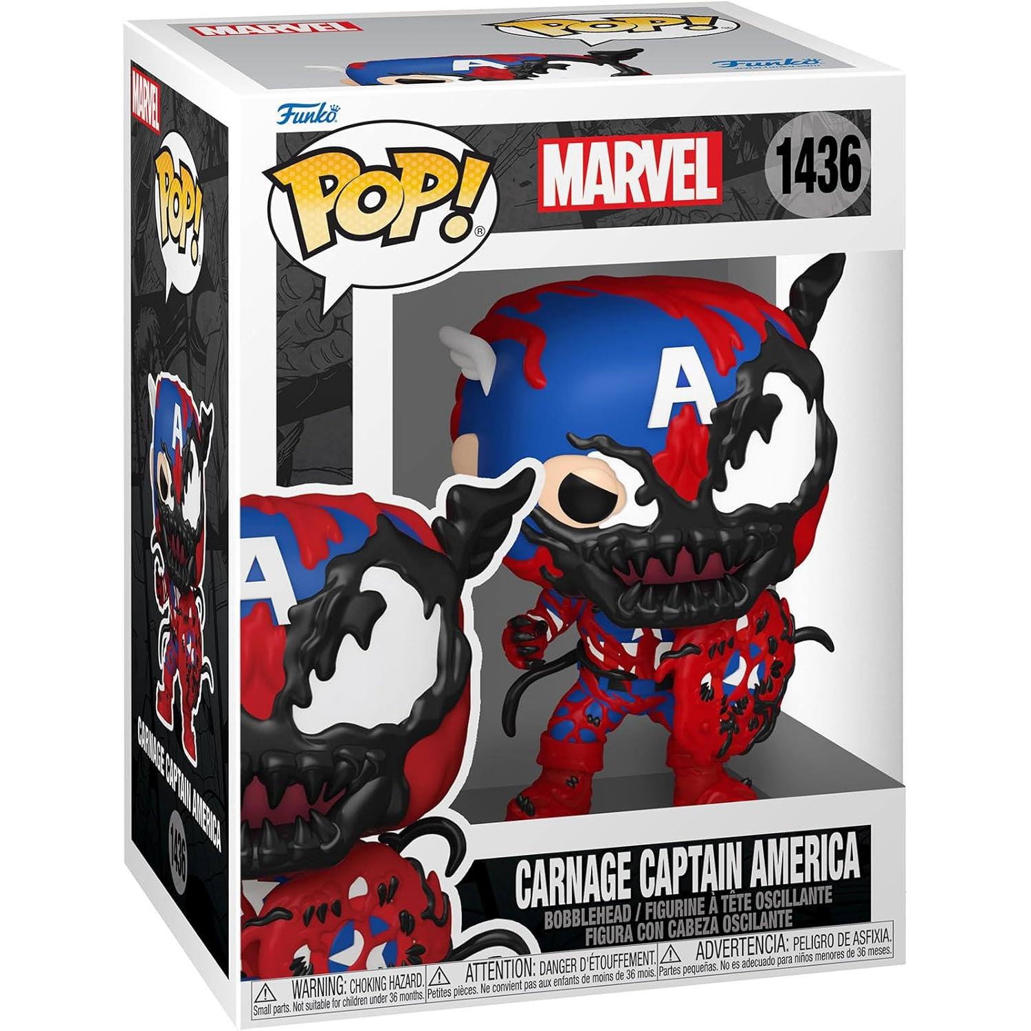 Funko Pop! Marvel: Capitán América Carnageizado - Figura coleccionable de vinilo de 10 cm - Personaje Marvel Comics - Edición limitada