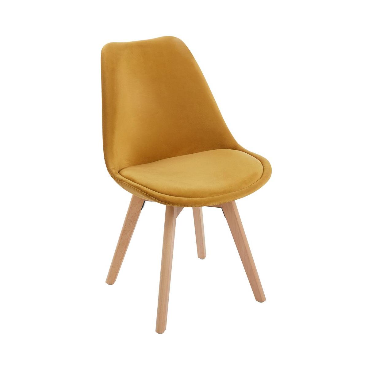 Regalos Miguel - Sillas Comedor - Silla Synk Terciopelo - Mostaza