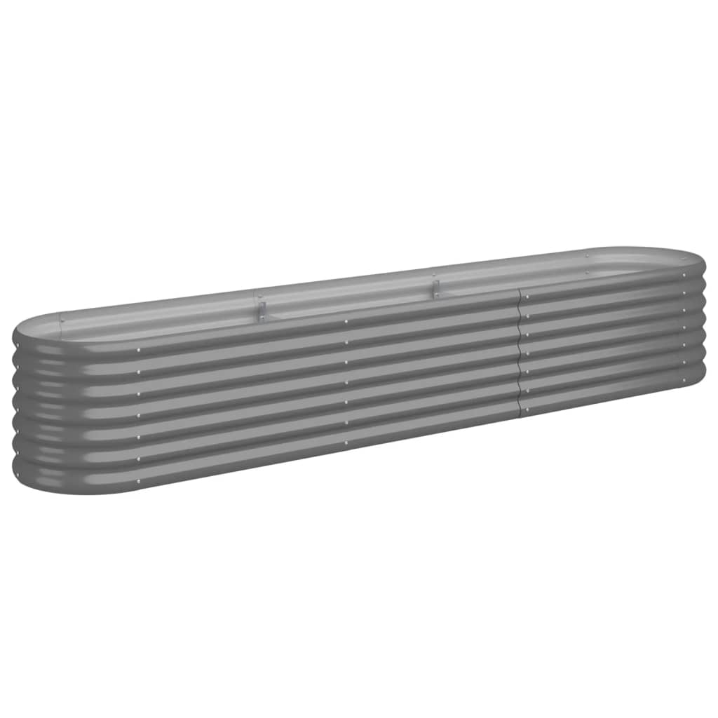 vidaXL Jardinera acero con recubrimiento polvo 224x40x36 cm Color Verde,  Gris,  Marrón y mas