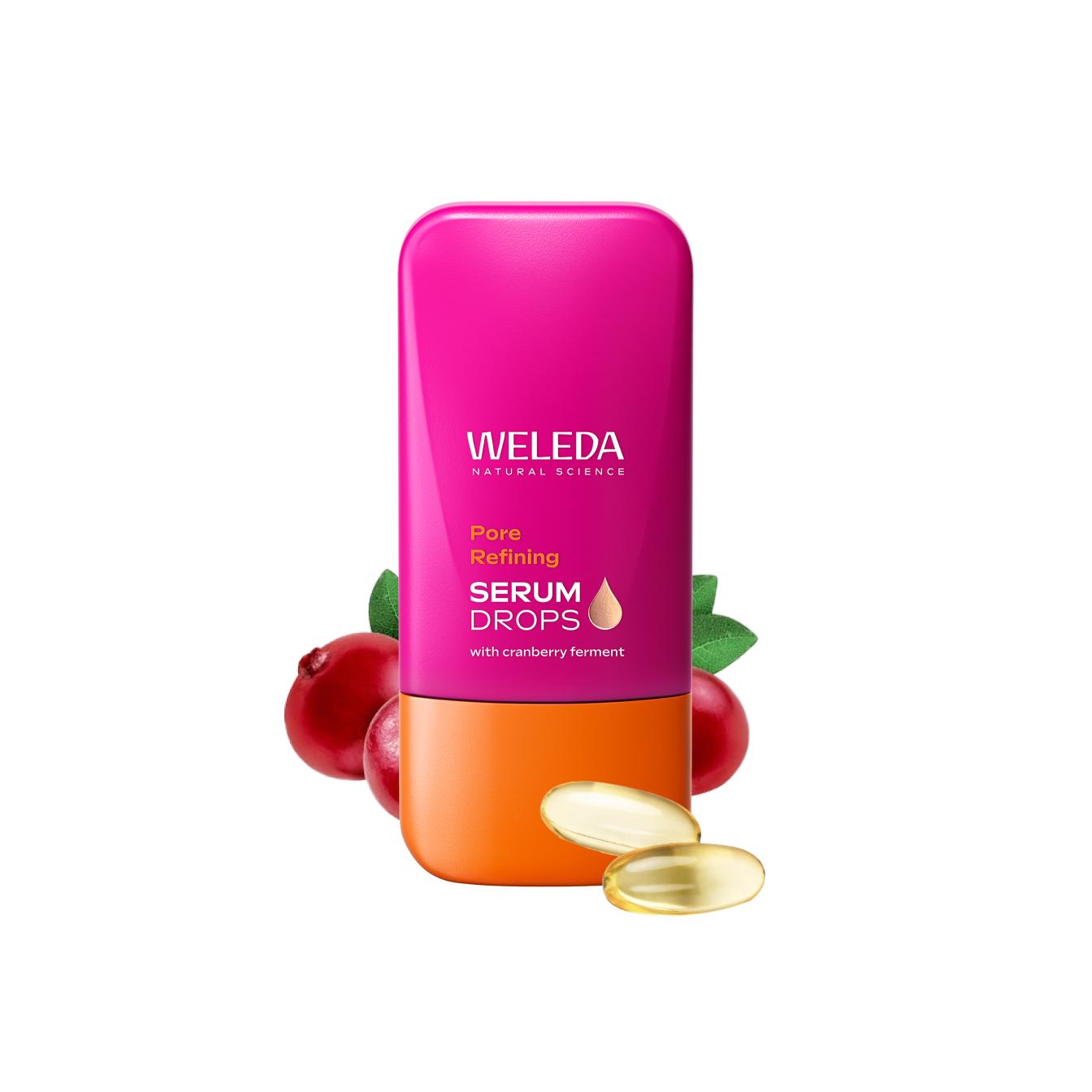 Weleda - Booster Drops Perfeccionador, Sérum Ligero, Afina Poros y Unifica el Tono, con Arándano Rojo y Vitaminas C y E, 100% Natural, Textura Gel, Vegano - 30 ml