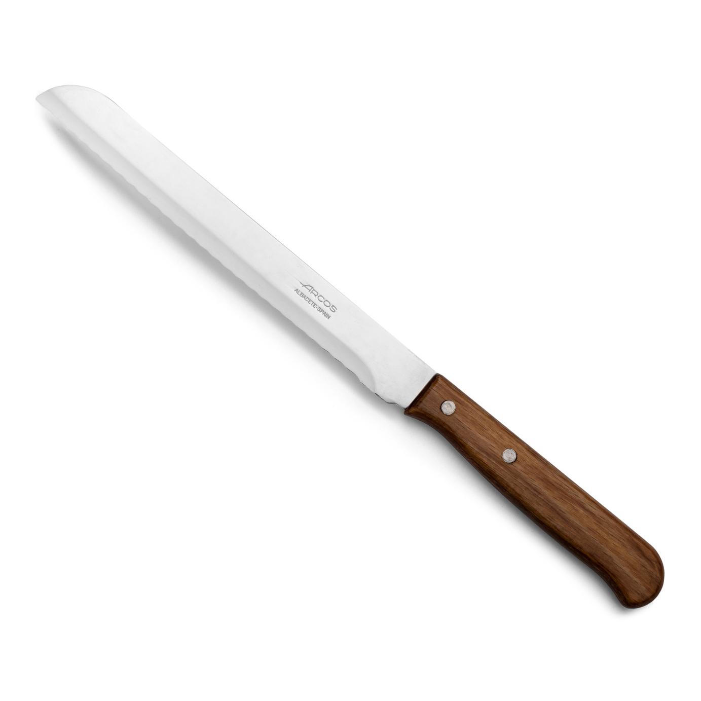 Arcos Cuchillo para pan con Hoja Acero Inoxidable Nitrum 170 mm. Obtenga una gran variedad cortes paraus alimentos. Cuchillo ideal para uso doméstico diario. Serie Latina. Color marrón.