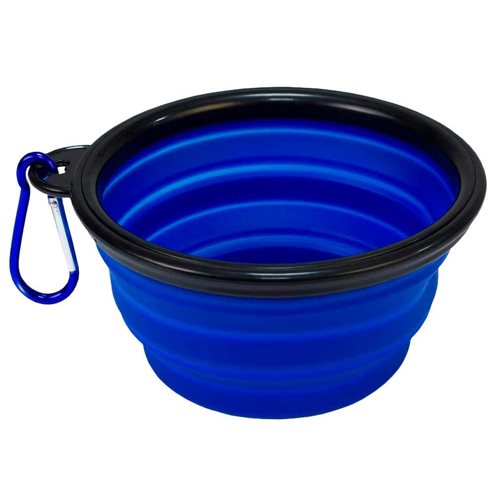 Ociodual - Ociodual Comedero Plegable Plato Bowl 650ml Color Azul para Alimentar Perros Gatos Mascotas Cuenco Tazón Fuente Alimentación Bebedero Portátil Silicona Flexible Taza Copa Viaje