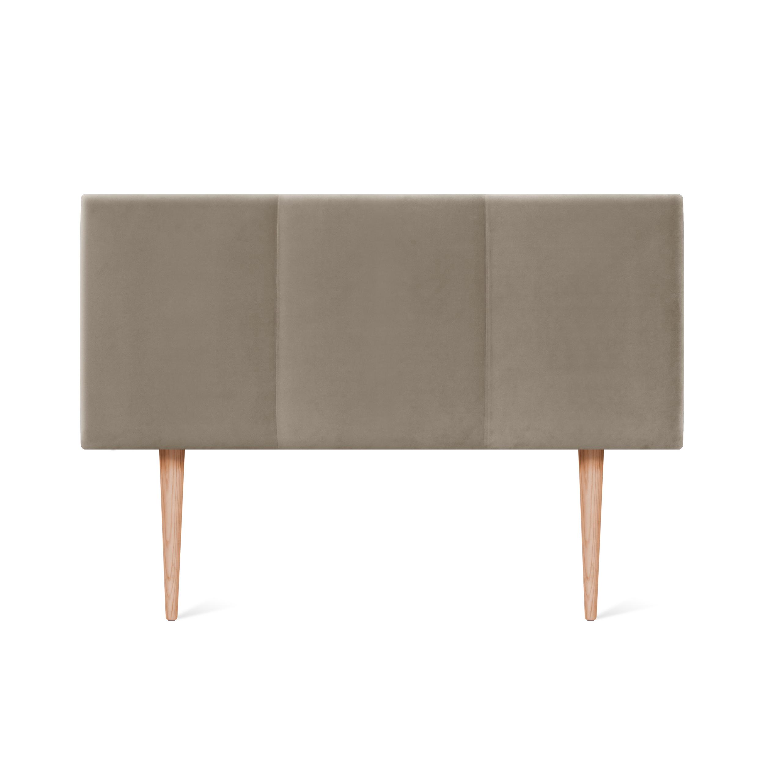 DHOME Cabecero de Terciopelo ALTA GAMA Diseño Modular LISO con Patas de Madera Moderno Cabezal Tapizado Cama Lujo Dormitorio Acolchado