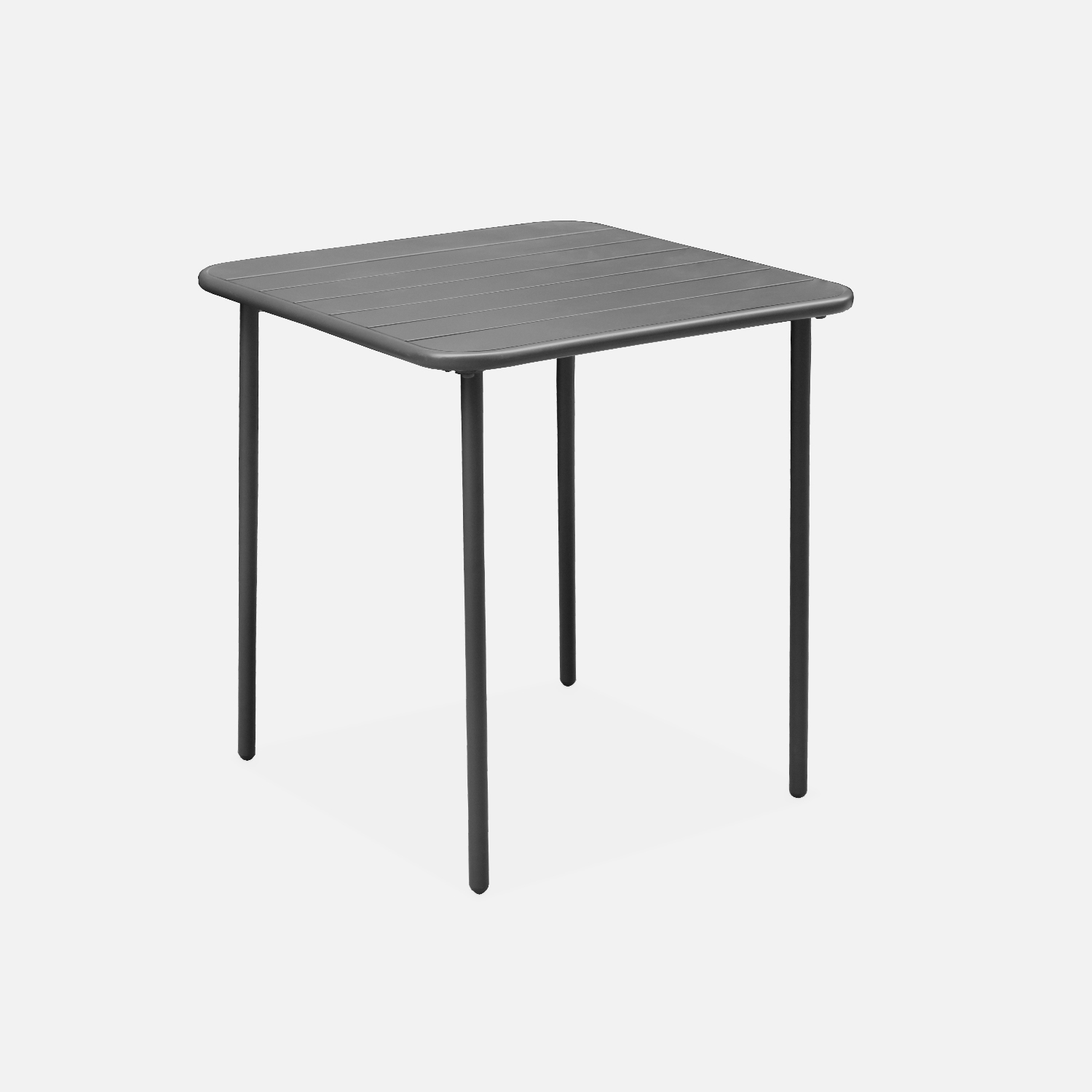 sweeek - Mesa de jardín bistró de acero, 2 plazas, 70cm , Amelia , 70x70x72