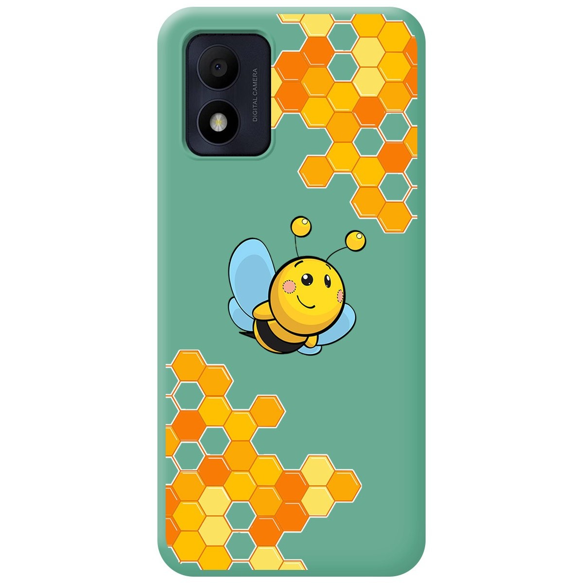 Funda Silicona Líquida Verde para Alcatel 1B 2022 diseño Abeja Dibujos