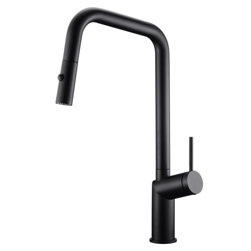 Imex Bonn GCE024/NG grifo de cocina monomando extraíble con difusor doble jet negro mate
