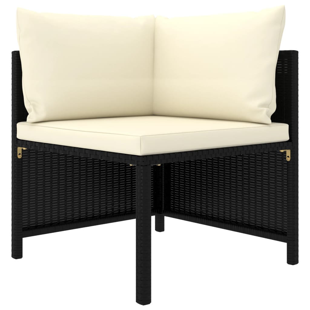 Vidaxl Set de Muebles de Jardín 3 Pzas y Cojines Ratán Sintético Gris Negro