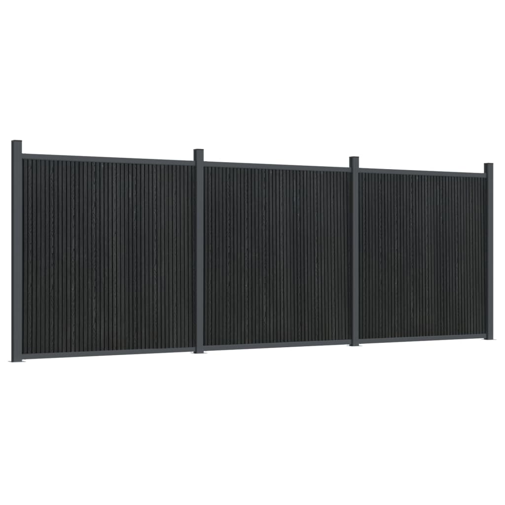Vidaxl Panel de Valla WPC 526x186 Cm Color Gris y Marrón - Perfecta para Plantas y Animales
