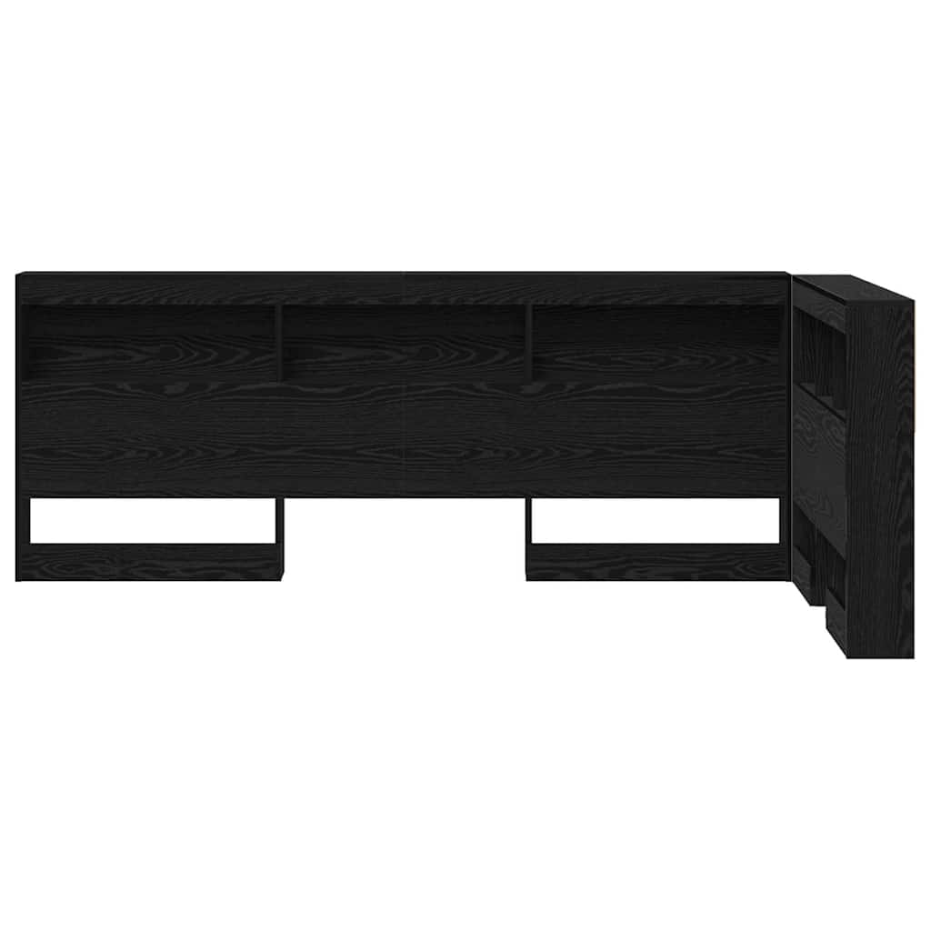 vidaXL Cabecera de almacenamiento con estante Roble Negro 100 cm