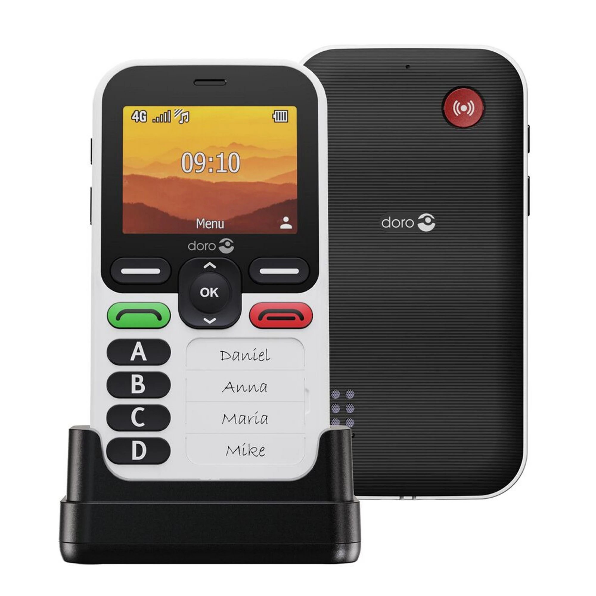 Smartphone DORO LEVA X10 128 GB 64 GB RAM 2,4" 4G Botón asistencia FTF 240x320 px GPS, USB-C, VoLTE resistencia IP54 Negro