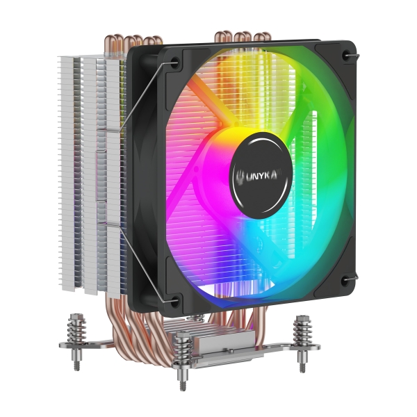 Unykach unycool h60 argb disipador cpu - multisocket universal - ventilador 120mm - color negro