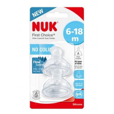 Nuk - Tetina Silicona First Choice FLOW CONTROL "Y" 6-18m, talla M. Nuk