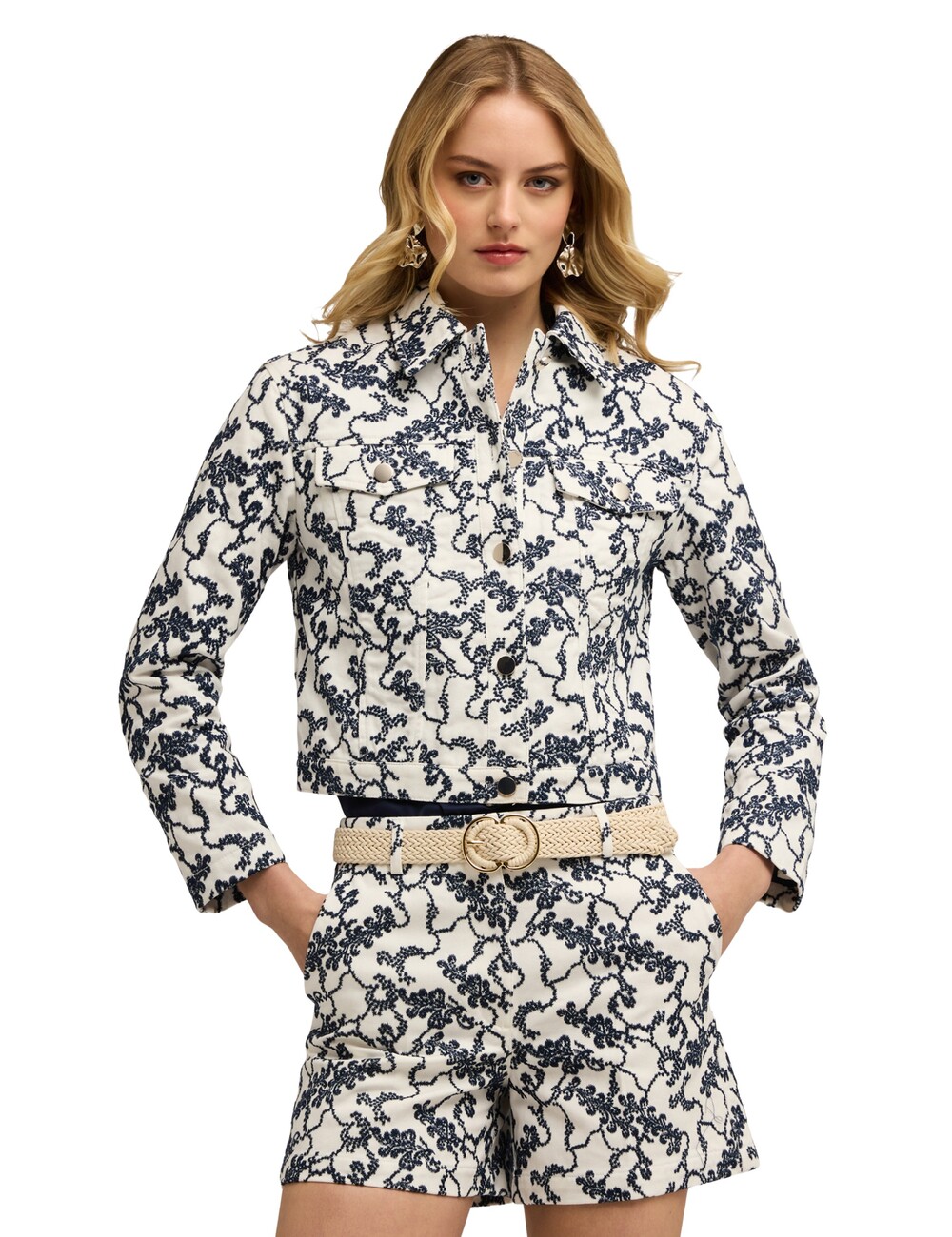 Motivi - Chaqueta de drill con bordado floral