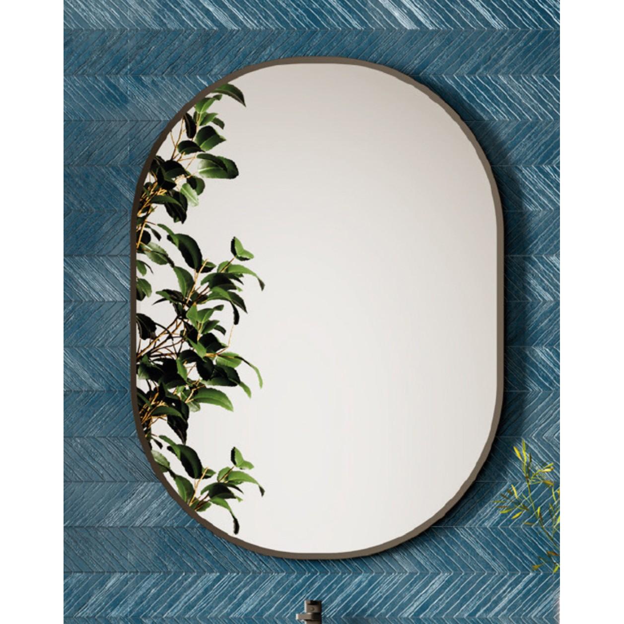 Espejo de Pared Ovalado Decorativo de Baño con Borde | Reversible | 55 x 80cm Baño Total