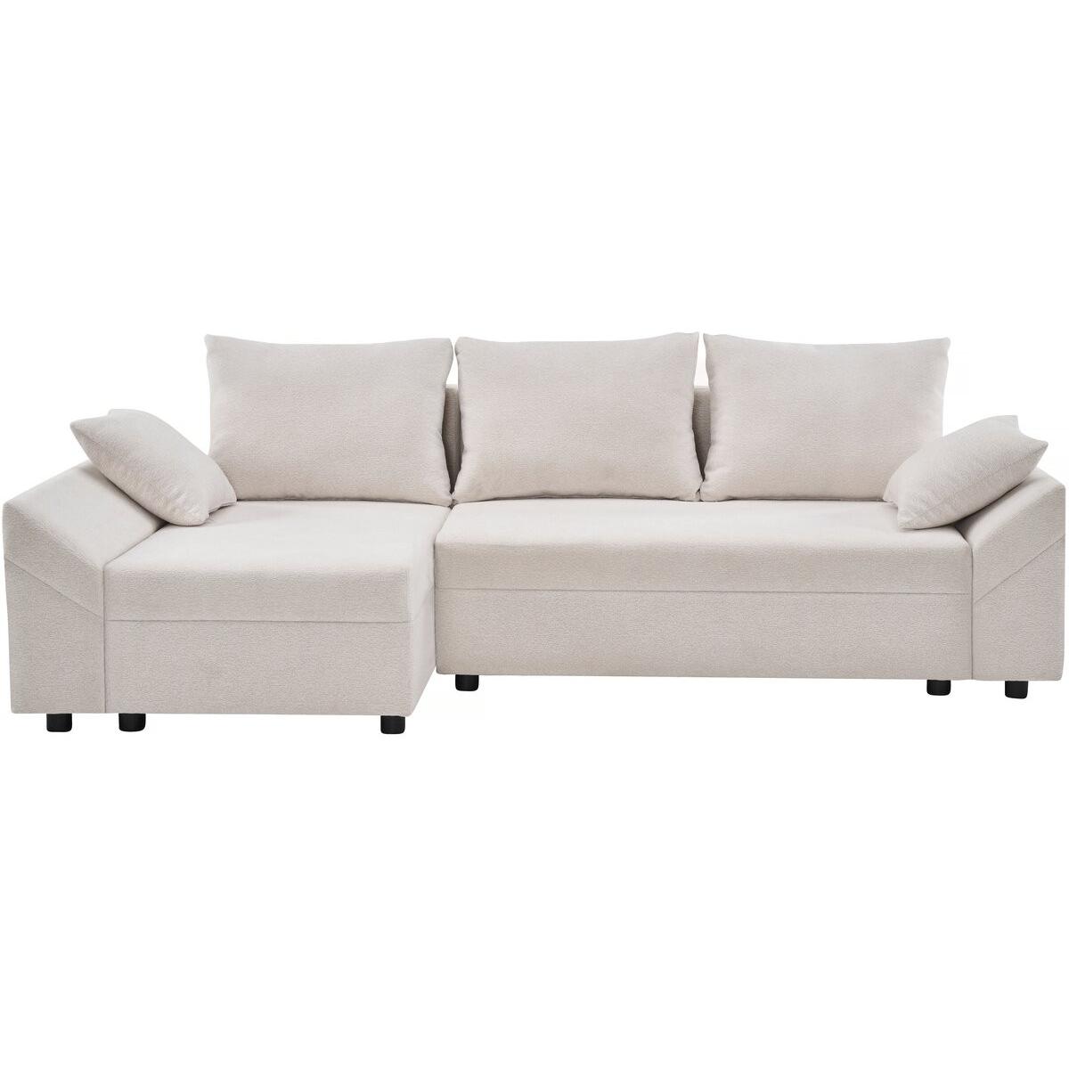 Habitat y Jardin - Sofá esquinero convertible y reversible "Vaugirard II" en tejido texturizado - 3 plazas - Beige