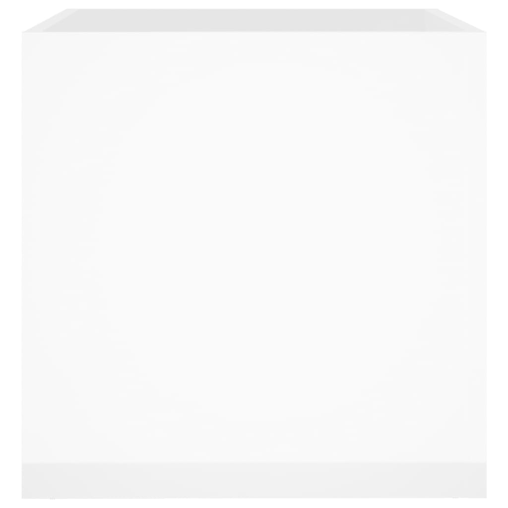 vidaXL Jardinera de madera contrachapada blanco brillante 40x40x40 cm
