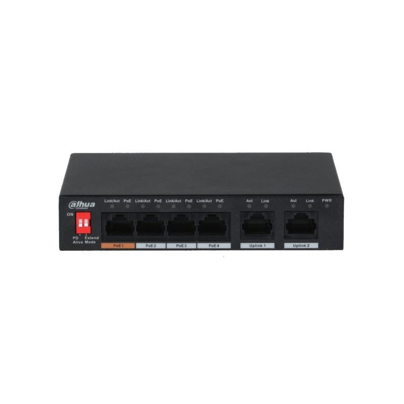 Dahua 4 Porte +2 Unmanaged Desktop Switch PoE PFS3006-4ET-60-V2