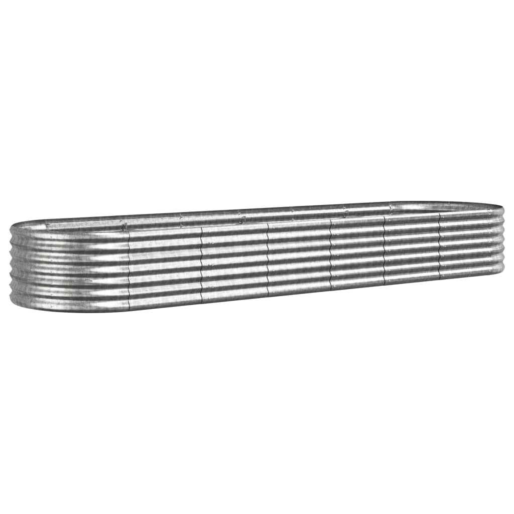 vidaXL Jardinera arriate acero galvanizado plata 296x80x36 cm