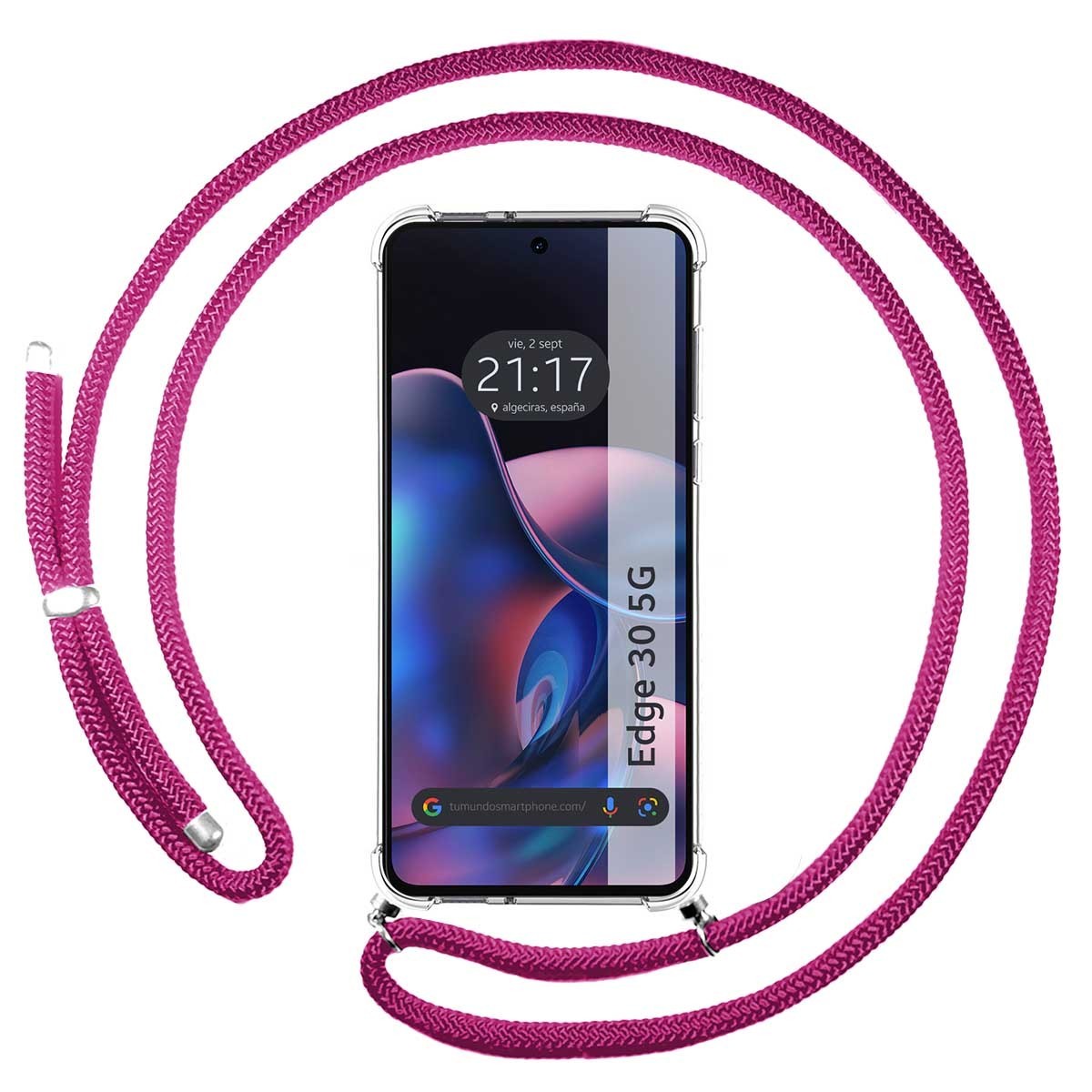 Tumundosmartphone Funda Colgante Transparente Motorola Moto Edge 30 5G Protección Móvil