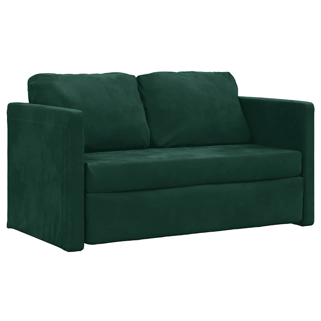vidaXL Sofá cama de suelo 2 en 1 terciopelo verde oscuro 122x204x55 cm