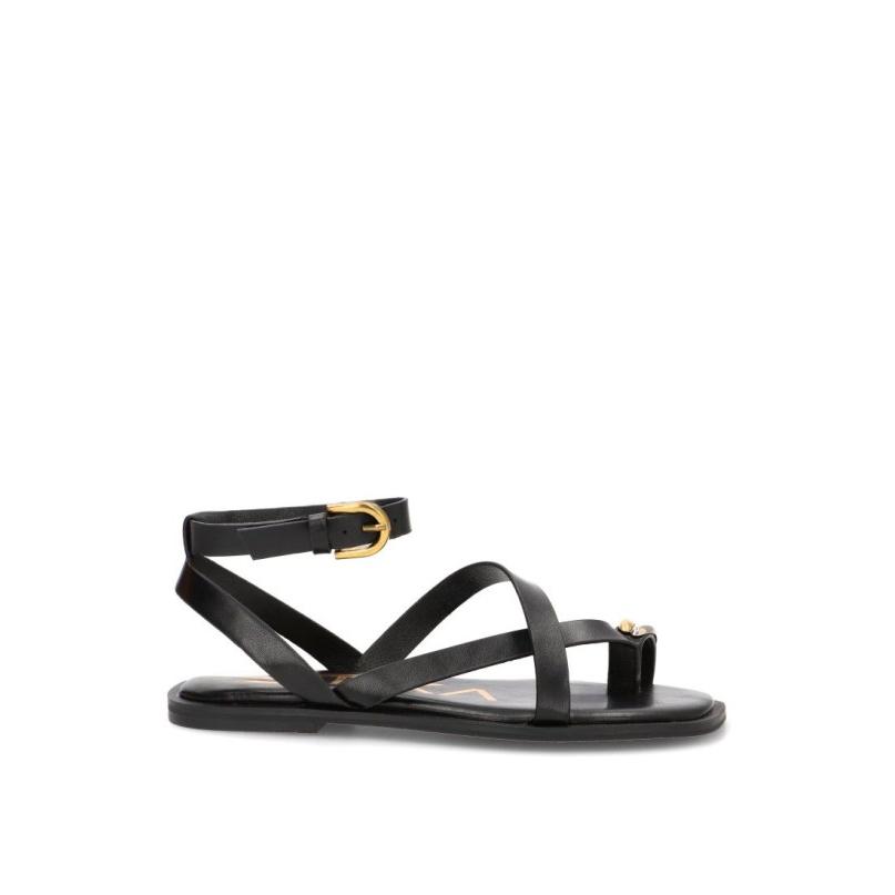 Sandalia Etika - Mujer - Suela Plana - Modelo 10174 - Color Negro