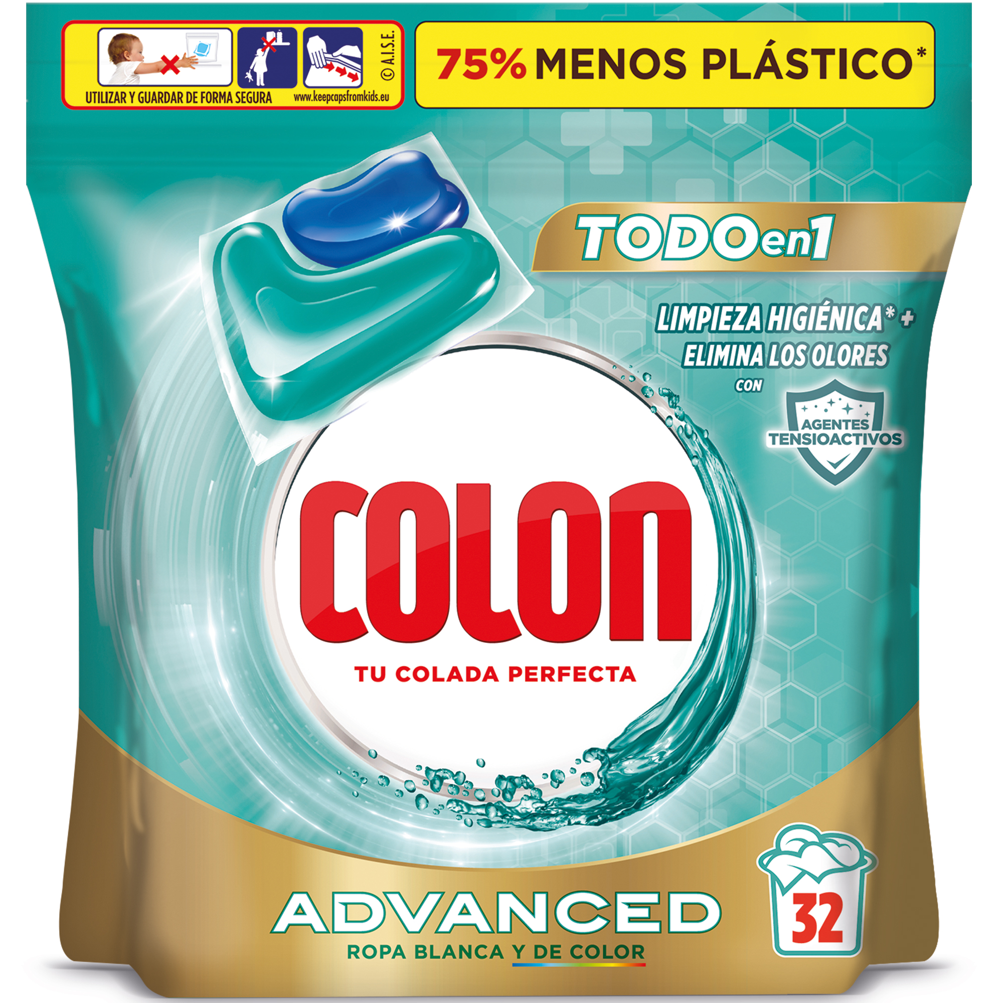 Colon - Colon Higiene Advanced Detergente para la ropa - 32 cápsulas