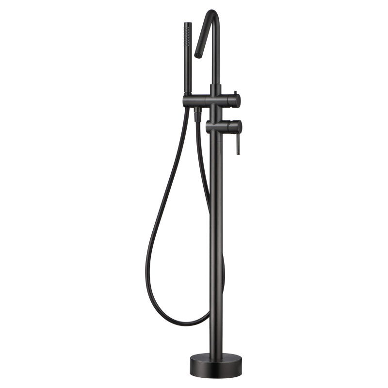 Imex Córcega BBECO1/BGM Grifo monomando de bañera con ducha de mano en latón acabado black gun metal