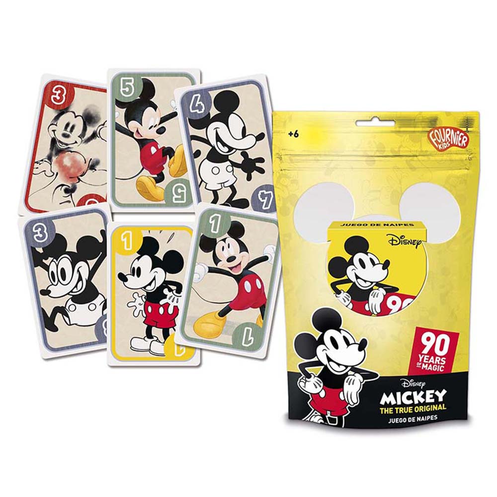 Fournier Baraja infantil de 40 cartas 90 años aniversario de Mickey Mouse Disney Instrucciones en español A partir de 6 años De 2 a 5 jugadores Coleccionista