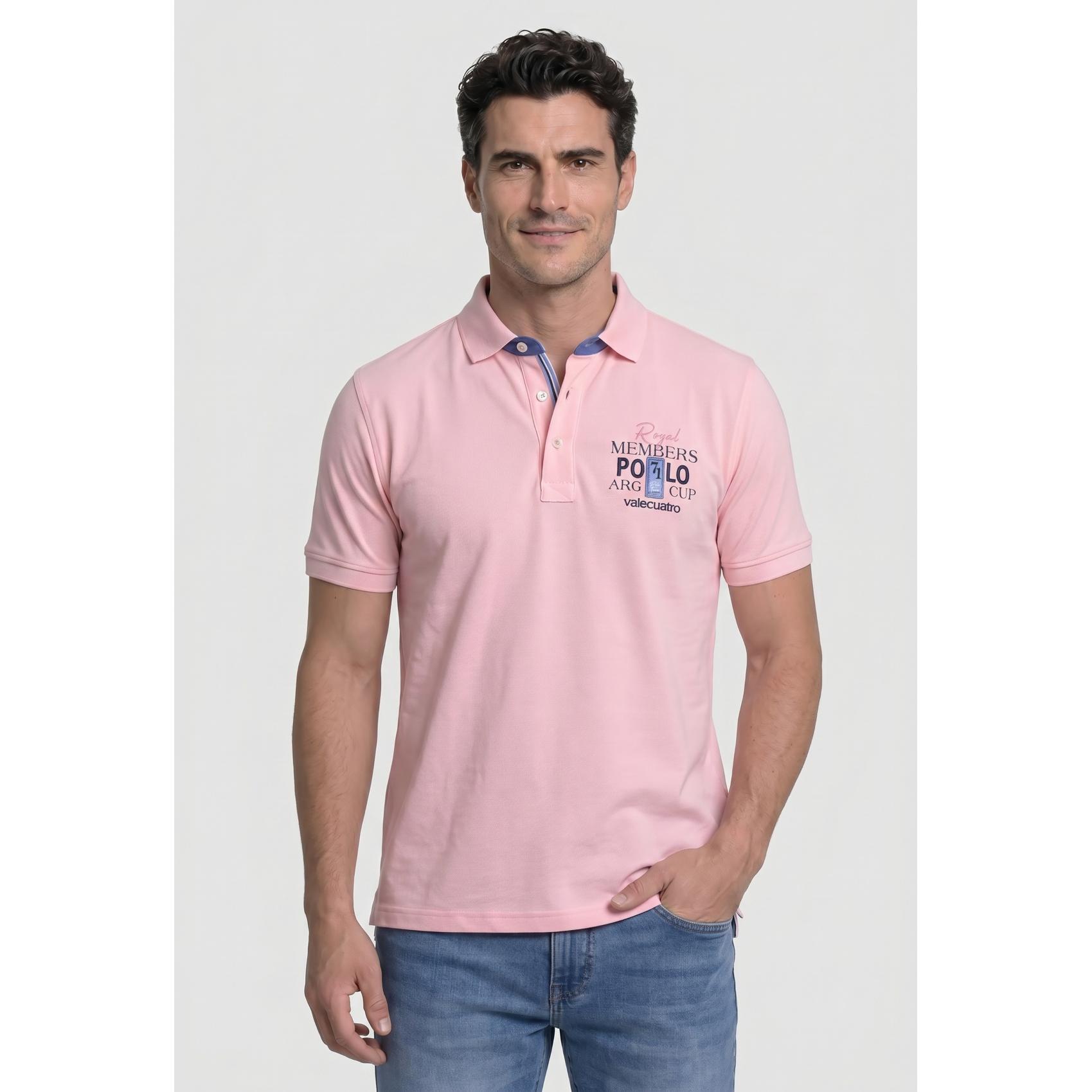 Polo Valecuatro semibordado Royal member rosa