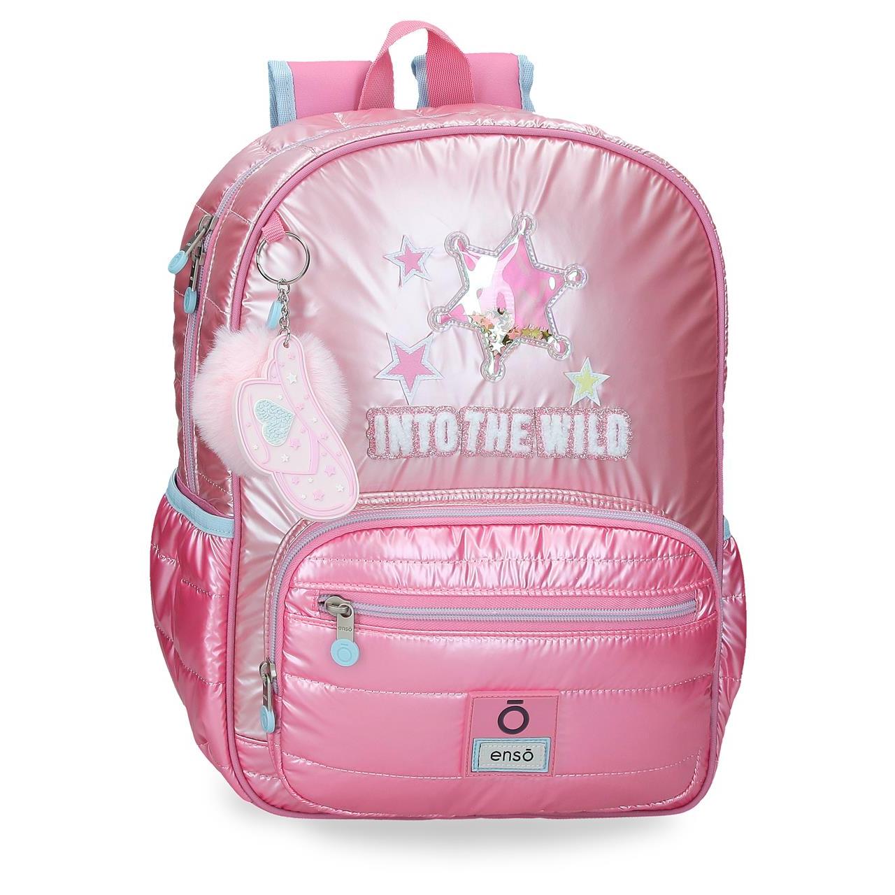 Mochila escolar adaptable a carro Enso Into The Wild 30x38x12cm Rosa
