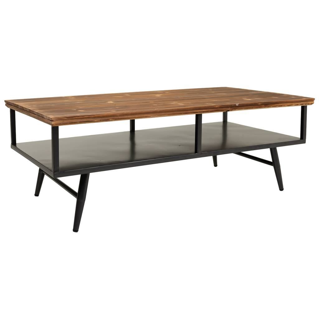 Kit Mesa De Centro De Metal Y Madera 65,5x125x44cm, El mejor complemento para tu hogar