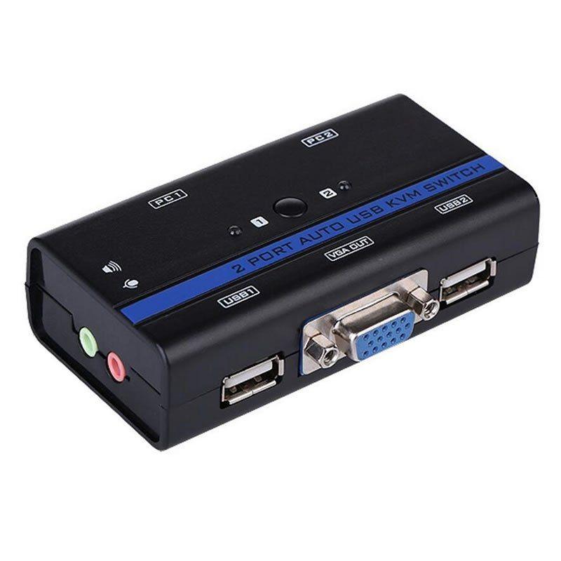 Conmutador KVM Aisens A111-0064/ 2PC con 1 sólo teclado y ratón